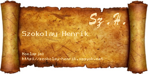 Szokolay Henrik névjegykártya